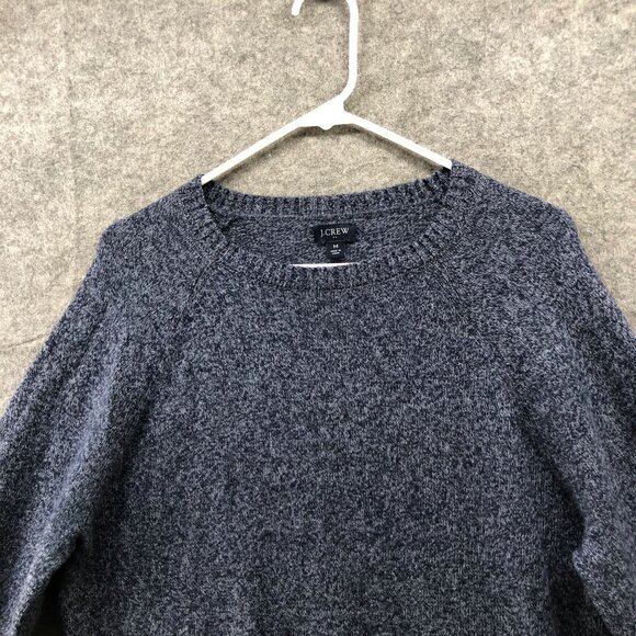 J. Crew Stretch Wool Sweater Mens M Crewneck Blue Heather Pullover Navy - Picture 3 of 8
